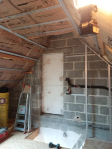 Photo de galerie - Raillage posé laine de verre dans rampant 