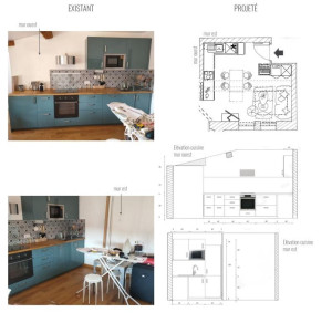 Photo de galerie - Plans 2D pour rénovation cuisine dans appartement 
