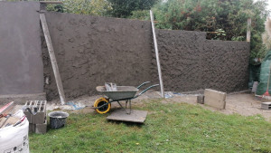 Photo de galerie - Montage d'un mur et enduit