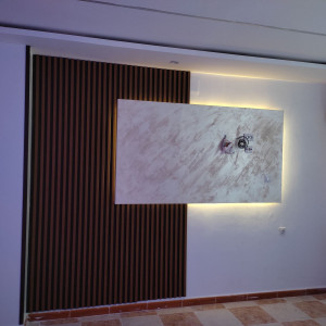 Photo de galerie - Meuble tv  placo avec penture 