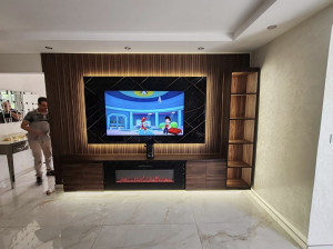 Photo de galerie - Meuble tv réalisation sur mesure
