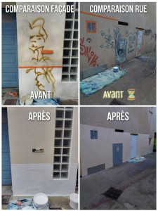 Photo de galerie - Avant / apres d'un recouvrement peinture 