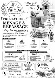Photo de galerie - Nouveau flyers prestations ménage et repassage a domicile 