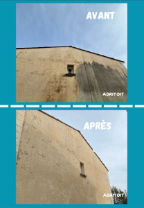 Photo de galerie - Nettoyage de façade Travaux sur cordes 