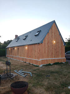 Photo de galerie - Isolation extérieure et bardage bois Douglas