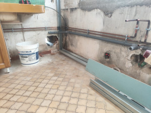 Photo de galerie - Preparation des attentes pour l'arrive d'une cuisine