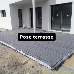 Photo de galerie - Pose terrasse sur lambourdes 