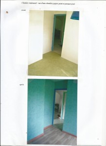 Photo de galerie -   peinture - sol        parquet dans
    maison neuve
