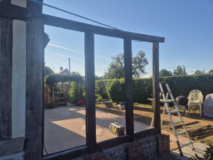 Photo de galerie - Pose d'une verrière extérieur 