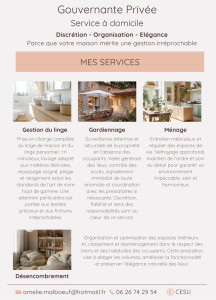 Photo de galerie - Gouvernante pour particuliers 