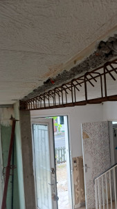 Photo de galerie - Renforcement du mur porteur après ouverture.