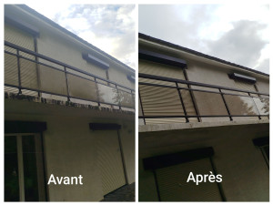 Photo de galerie - Un nettoyage d'un balcon bien encrassé. 