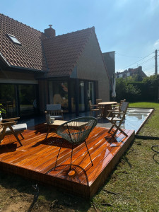 Photo de galerie - Création d’une terrasse bois+dalles