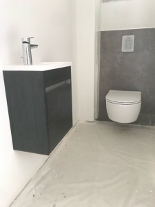 Photo de galerie - Pose de wc suspendu avec lave main