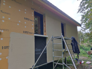 Photo de galerie - Façade sur panneau bois avec trame...