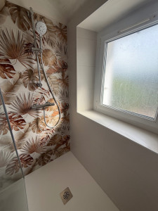 Photo de galerie - Pose décorative faïences ,douche.