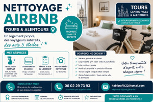 Photo de galerie - Auto-entrepreneur basé à Tours, je propose des services de nettoyage pour locations Airbnb et logements particuliers