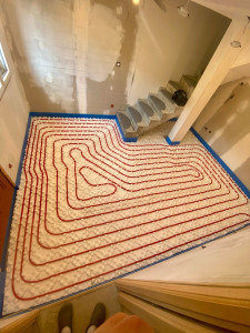 Photo de galerie - Pose d’un plancher, chauffant hydraulique