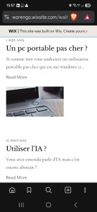 Photo de galerie - Une page de mon site 