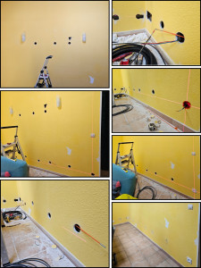 Photo de galerie - Alimentation et pose de deux éclairages en applique dans du placo + création d'une prise de courant.