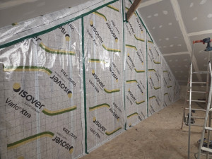 Photo de galerie - Pose de menbrane d'étanchéité avant placages 