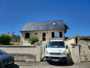 Photo de galerie - Réalisation d'une toiture fibrociment avec hydrofuge coloré après