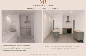 Photo de galerie - Protection et application d'un blanc velours murs et plafond 