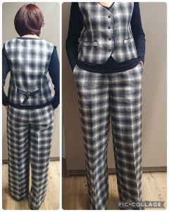 Photo de galerie - Ensemble gilet pantalon crées en tissus de  lainage