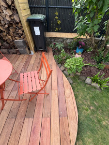 Photo de galerie - Pose d’une terrasse cintré 