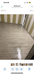 Photo de galerie - Pose de carrelage imitation parquet 