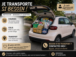 Photo de galerie - Livraison de courses et petits services. Je peux aussi vous accompagner ou vous emmener faire vos courses. Bergerac et alentours.