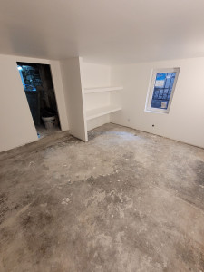 Photo de galerie - Réalisation de doublage, plafond et étagère placo. Avec mise en peinture 