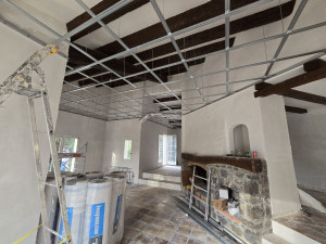 Photo de galerie - Plafond de grandes séjour avec double Ferraillage et isolation avec la laine de verre 