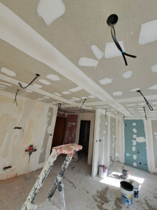 Photo de galerie - Pose de placo + bandes 