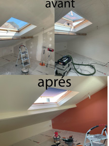 Photo de galerie - Grattage, 2 couche de enduit de lissage, ponçage,sou couche, 2 couche de peinture et finitions parfaite 