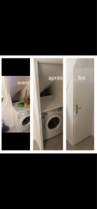 Photo de galerie - Fabrication petit meuble pour cacher machine à laver 