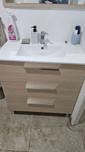 Photo de galerie - Pose meuble vasque 