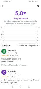 Photo de galerie - 109 avis avec une note de 5 sur 5 ⭐⭐⭐⭐⭐
Un sans faute
100 % des clients entièrements satisfaits