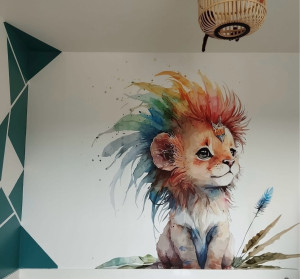 Photo de galerie - Panoramique sur mesure et peinture déstructurée 