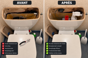 Photo de galerie - Changement d’un mécanisme de chasse d’eau 