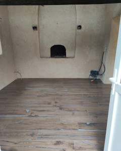 Photo de galerie - Pose de carrelage imitation parquet