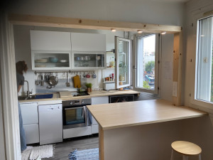 Photo de galerie - Création cuisine américaine avec ouverture cloison