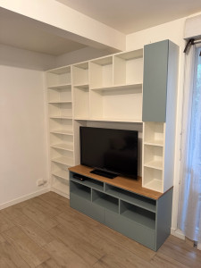 Photo de galerie - Fabrication bibliothèque/meuble TV sur mesure