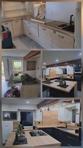 Photo de galerie - Cuisine réaliser du début a la fin .

plan créé de la cuisine , démontage, travaux de plomberie, électricité réaliser avant repose de la nouvelle cuisine, crédence faite sur-mesure sur place. 