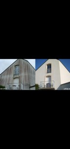 Photo réalisation - Couverture - Toiture - Cheane (espace vert sagot) - Fourchambault (Ouest) : Nettoyage façade 