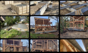 Photo de galerie - Maison passive ossature bois et mur en chaux chanvres et enduit à base de chaux finition taloché
