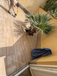 Photo de galerie - Pose de dalles, effet, parquet extérieur, 45 m²