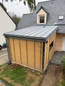 Photo de galerie - Couverture en zinc joint de bout quartz pour une extension 