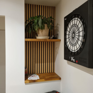 Photo de galerie - -Pose de panneaux décor dans niche.