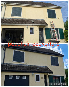 Photo de galerie - Remplacement de gouttière pvc .
pose de rive et sous face .